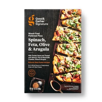 Wood-Fired Spinach Feta Olive And Arugula  Flatbread Pizza - Good &#38; Gather&#8482;