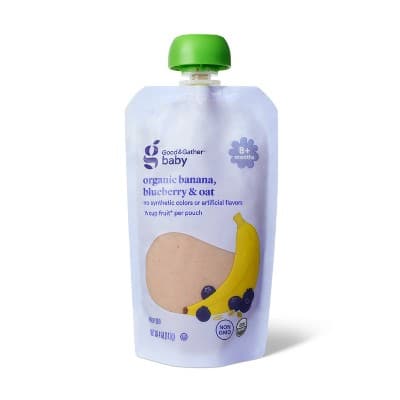 Organic Banana Blueberry Oat Baby Food Pouch - Good &#38; Gather&#8482;