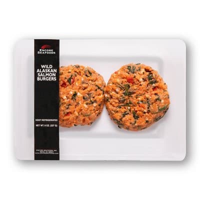 Encore Seafoods Salmon Florentine Burgers