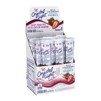 Crystal Light On-The-Go Sugar-Free Wild Strawberry Energy Drink Mix