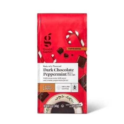 Naturally Flavored Dark Chocolate Peppermint Light Roast Coffee Ground Coffee - Good &#38; Gather&#8482;