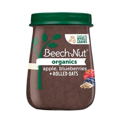 Beech-Nut Organic Apple Blueberry Oatmeal Baby Meals Jar