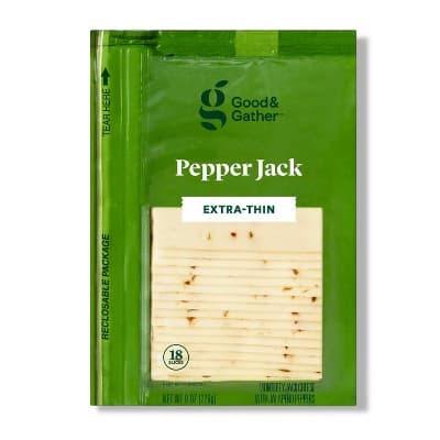 Extra-Thin Pepper Jack Deli Sliced Cheese  Good &#38; Gather&#8482;