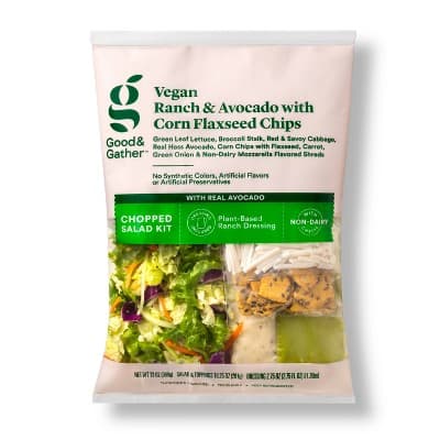Vegan Ranch &#38; Avocado With Corn Flaxseed Chips Salad Kit - Good &#38; Gather&#8482;