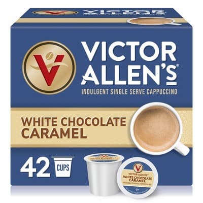 Victor Allen'S Coffee White Chocolate Caramel Flavored Cappuccino Mix, Single Serve Cups For Keurig K-Cup Brewers