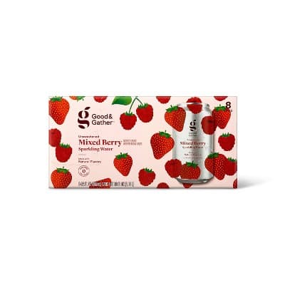 Mixed Berry Fruit Sparkling Water - Oz Cans - Good &#38; Gather&#8482;