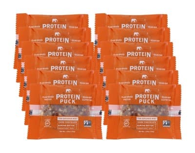 Protein Puck Mini Dark Chocolate Almond Butter Protein Bar - 12 Bars
