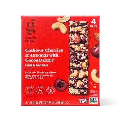 Cashews, Cherries And Almond With Cocoa Drizzle Fruit And Nut Bars - Good & Gather&#8482;