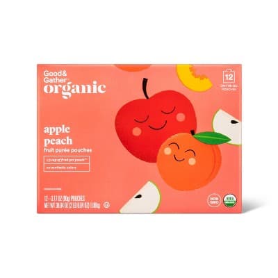 Organic Applesauce Pouches - Apple Peach - Good &#38; Gather&#8482;