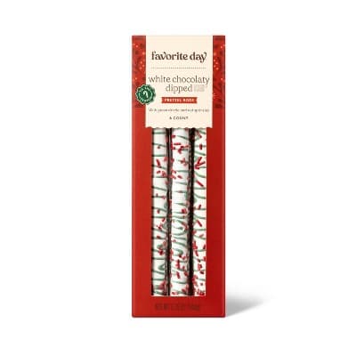 Holiday White Chocolaty Dipped Pretzel Rods  Favorite Day&#8482;