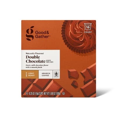 Naturally Flavored Double Chocolate Light Roast Coffee - Single Serve Pods - Good &#38; Gather&#8482;