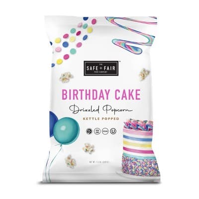 The Safe + Fair Food Company Birthday Cake Kettle Popped Drizzled Popcorn