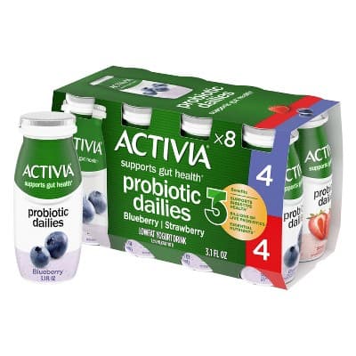 Activia Probiotic Dailies Strawberry &#38; Blueberry Yogurt Drink - Oz Bottles