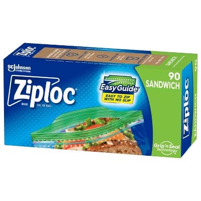 Ziploc Sandwich Bags With Grip 'N Seal Technology