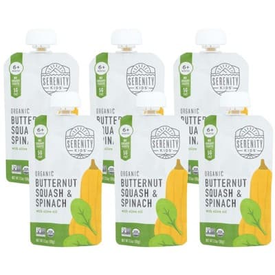 Serenity Kids Organic Butternut Squash And Spinach Puree 6+ Months