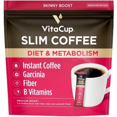 Vitacup Slim Instant Coffee Packets, Diet &#38; Metabolism, Serve Hot Or Cold