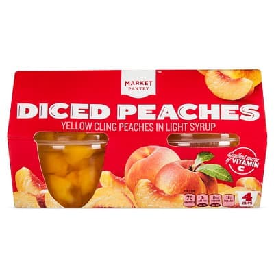 Diced Peaches In Light Syrup Fruit Cups - Market Pantry™