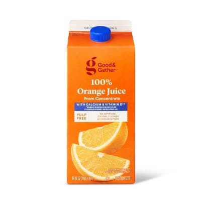 Pulp Free 100% Orange Juice From Concentrate W/ Calcium &#38; Vitamin D -  Good &#38; Gather&#8482;