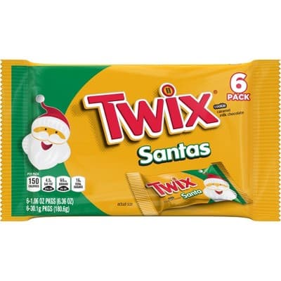 Twix Cookie Caramel Milk Chocolate Santas