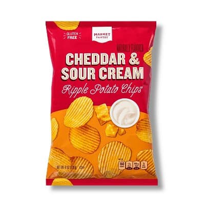 Naturally Flavored Cheddar And Sour Cream Ripple Potato Chips - Market Pantry™