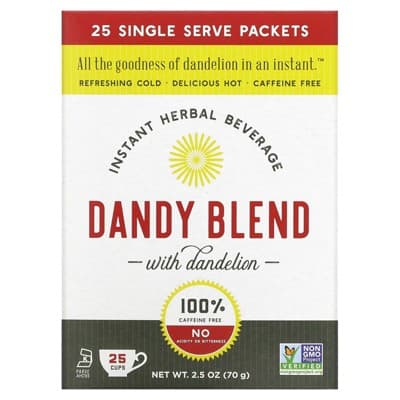 Dandy Blend Instant Herbal Beverage With Dandelion, Caffeine Free, 25 Single Serve