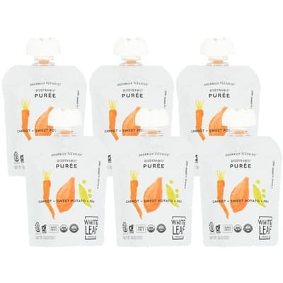 White Leaf Provisions Carrot, Sweet Potato, And Pea Biodynamic Puree 6+ Months