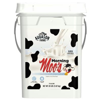 Augason Farms Morning Moo&#39;S Low Fat Milk Alternative Certified Gluten Free Emergency Bulk Food Storage 4-Gallon
