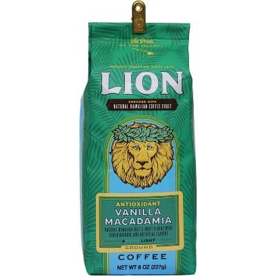 Lion Coffee Vanilla Macadamia Antioxidant Rich Light Roast Ground Coffee