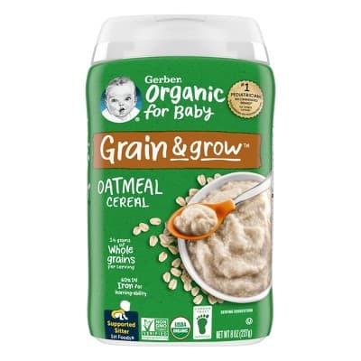 Gerber 2Nd Foods Grain & Grow Organic Oatmeal For Baby In