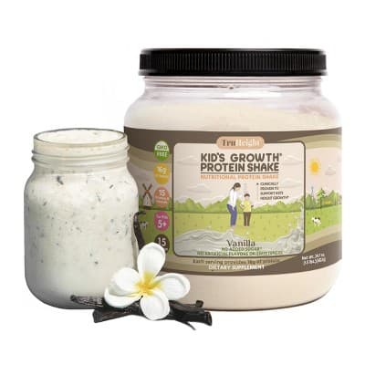 Truheight Growth Protein Shake Ages 5+ Vanilla - Pediatric Recommended - Kids Protein Powder - Height Growth Maximizer - Clinically Proven Nutrients