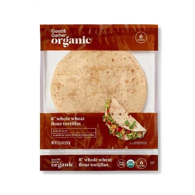 8&#34; Organic Whole Wheat Flour Tortillas - Good &#38; Gather&#8482;