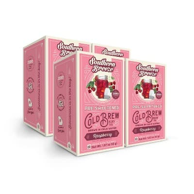 Southern Breeze Cold Brew Sweet Tea Raspberry Iced Tea With 20 Individually Wrapped Tea Bags