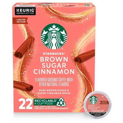 Starbucks Keurig Brown Sugar Cinnamon Coffee Pods - 22 K