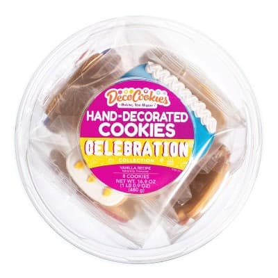 Decocookies Celebration Hand-Decorated Cookie Tub