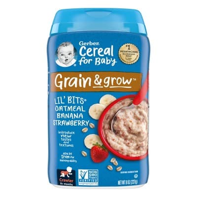 Gerber Lil' Bits Oatmeal Banana Strawberry Baby Cereal