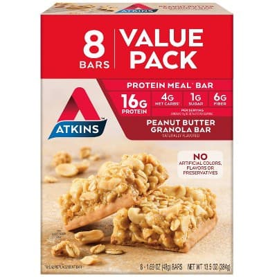 Atkins Peanut Butter Granola Meal Bars Value