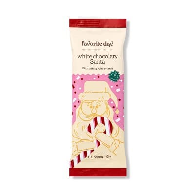 Holiday White Chocolate Santa Bar With Peppermint Candy - Favorite Day&#8482;