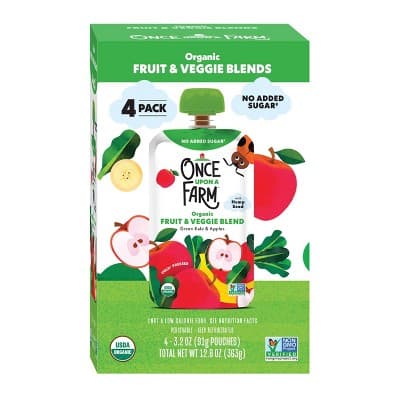 Once Upon A Farm Green Kale &#38; Apples Organic Kids&#39; Snack 