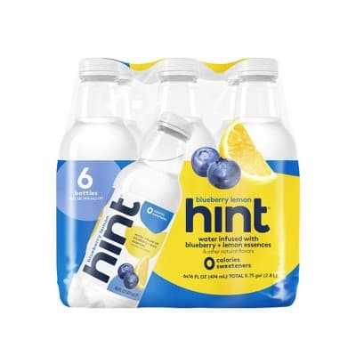 Hint Blueberry Lemon Enhanced Water - Oz Bottles