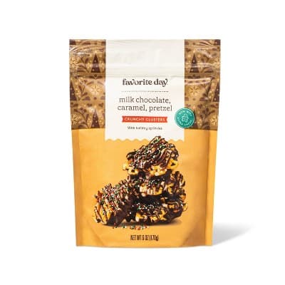 Holiday Milk Chocolate, Caramel, Pretzel With Sprinkles Crunchy Clusters - Favorite Day&#8482;
