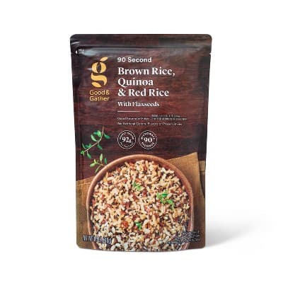 90 Second Brown Rice, Quinoa &#38; Red Rice With Flaxseeds Microwavable Pouch - Good &#38; Gather&#8482;