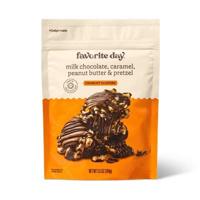 Milk Chocolate, Caramel, Peanut Butter &#38; Pretzel Crunchy Clusters Candy - Favorite Day&#8482;
