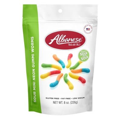 Albanese Worlds Best Sour Mini Neon Gummi Worms