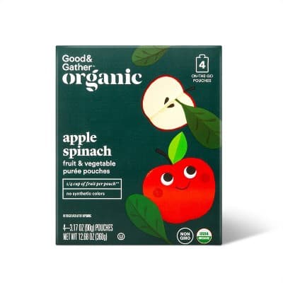 Organic Applesauce Pouches -  Apple Spinach - Good &#38; Gather&#8482;