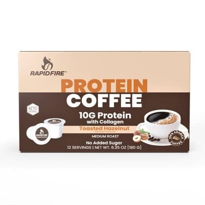 Rapid Fire Protein Medium Roast Coffee Pods Toasted Hazelnut
