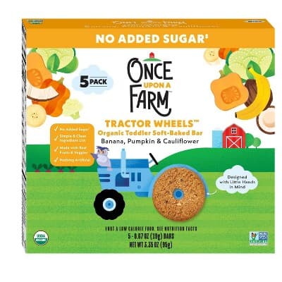 Once Upon A Farm Tractor Wheels Banana Pumpkin &#38; Cauliflower Baby Snacks