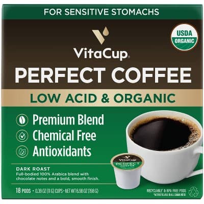 Vitacup Perfect Low Acid Dark Roast Coffee
