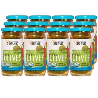 Mediterranean Organic Red Pepper Stuffed Green Olives