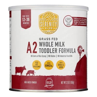 Serenity Kids Grass Fed A2 Whole Milk Toddler Formula