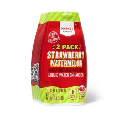 Strawberry Watermelon Liquid Water Enhancer Drops Dual Pack -  Market Pantry&#8482;